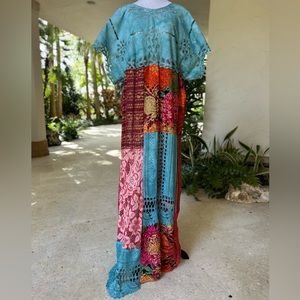 “One Vintage” designs UK one of a kind dress. 25” bust laying flat, 26” hip